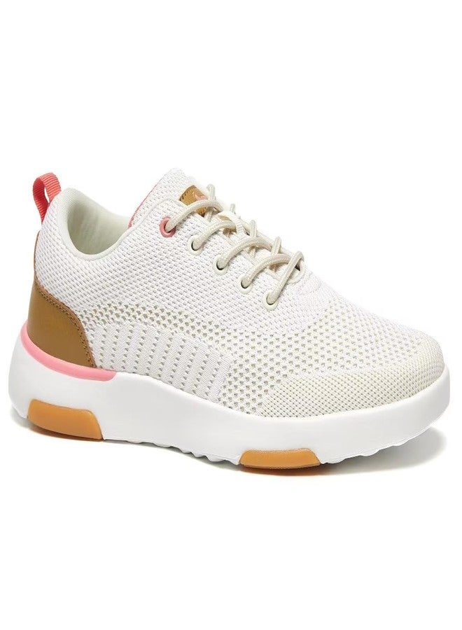OrthoComfoot Women's Orthopedic Walking Shoes for Plantar Fasciitis: Arch Support Sneakers for Standing - Foot Pain Relief, Breathable Mesh Fabric Sneakers Ultralight Beige Size 7 - Image 1